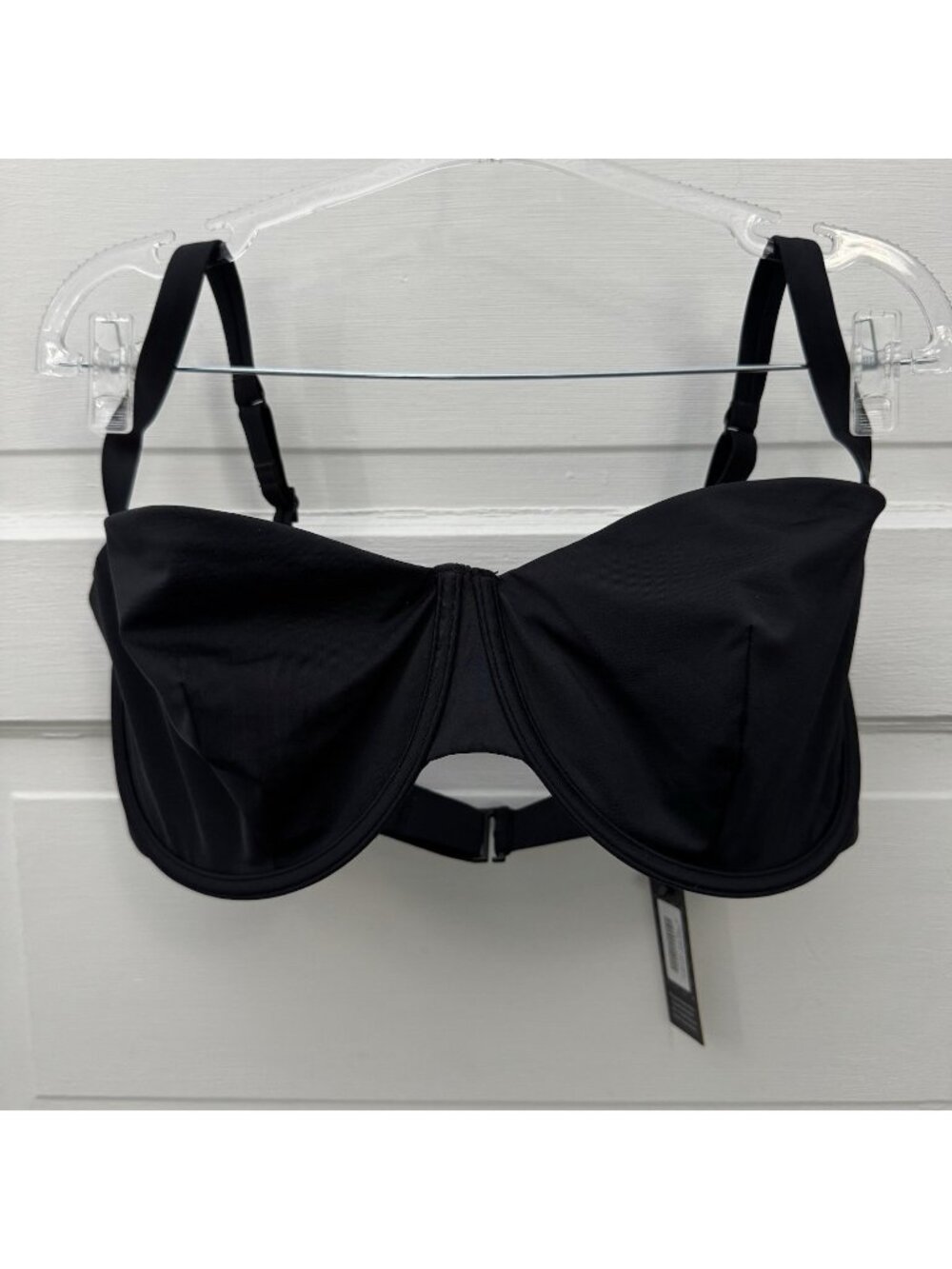 CUUP The Balconette Bikini Top 23 Black Unpadded Underwire UPF 50 NWT